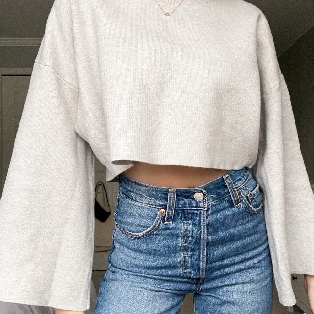 Princess Polly Gray “Girl Soldier” Sweater